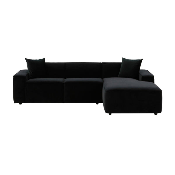 TOV Furniture Olafur 2-Piece Upholstered L-Shaped Sectional: Luxurious Comfort Meets Modern Design for Your Home Black / RAF TOV-L68453-L68457
