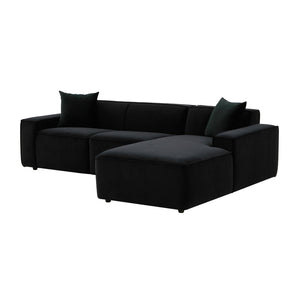 TOV Furniture Olafur 2-Piece Upholstered L-Shaped Sectional: Luxurious Comfort Meets Modern Design for Your Home Black / RAF TOV-L68453-L68457