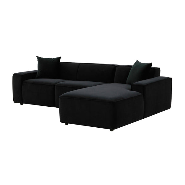 TOV Furniture Olafur 2-Piece Upholstered L-Shaped Sectional: Luxurious Comfort Meets Modern Design for Your Home Black / RAF TOV-L68453-L68457