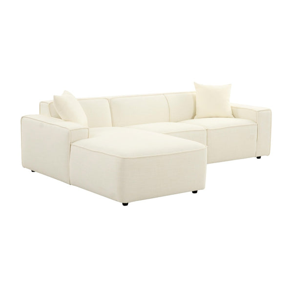 TOV Furniture Olafur 2-Piece Upholstered L-Shaped Sectional: Luxurious Comfort Meets Modern Design for Your Home Cream / LAF TOV-L68454-L68458