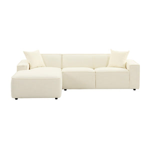 TOV Furniture Olafur 2-Piece Upholstered L-Shaped Sectional: Luxurious Comfort Meets Modern Design for Your Home Cream / LAF TOV-L68454-L68458