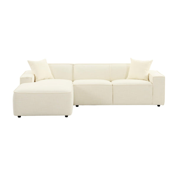 TOV Furniture Olafur 2-Piece Upholstered L-Shaped Sectional: Luxurious Comfort Meets Modern Design for Your Home Cream / LAF TOV-L68454-L68458