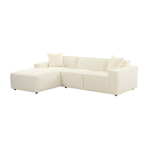 TOV Furniture Olafur 2-Piece Upholstered L-Shaped Sectional: Luxurious Comfort Meets Modern Design for Your Home Cream / LAF TOV-L68454-L68458
