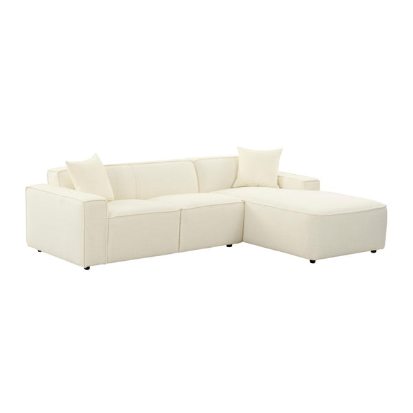 TOV Furniture Olafur 2-Piece Upholstered L-Shaped Sectional: Luxurious Comfort Meets Modern Design for Your Home Cream / RAF TOV-L68455-L68459