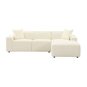 TOV Furniture Olafur 2-Piece Upholstered L-Shaped Sectional: Luxurious Comfort Meets Modern Design for Your Home Cream / RAF TOV-L68455-L68459