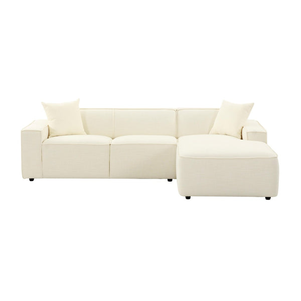 TOV Furniture Olafur 2-Piece Upholstered L-Shaped Sectional: Luxurious Comfort Meets Modern Design for Your Home Cream / RAF TOV-L68455-L68459