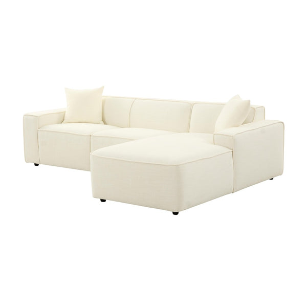 TOV Furniture Olafur 2-Piece Upholstered L-Shaped Sectional: Luxurious Comfort Meets Modern Design for Your Home Cream / RAF TOV-L68455-L68459