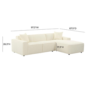 TOV Furniture Olafur 2-Piece Upholstered L-Shaped Sectional: Luxurious Comfort Meets Modern Design for Your Home Cream / RAF TOV-L68455-L68459