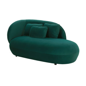TOV Furniture Galet Velvet Chaise - Luxurious Postmodern Lounger with Plush Comfort and Stylish Throw Pillows Green TOV-L68546
