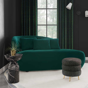 TOV Furniture Galet Velvet Chaise - Luxurious Postmodern Lounger with Plush Comfort and Stylish Throw Pillows Green TOV-L68546