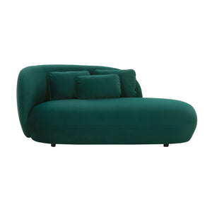TOV Furniture Galet Velvet Chaise - Luxurious Postmodern Lounger with Plush Comfort and Stylish Throw Pillows Green TOV-L68546