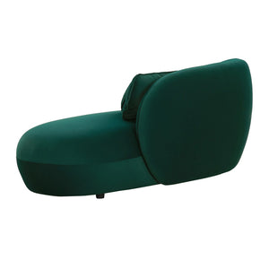 TOV Furniture Galet Velvet Chaise - Luxurious Postmodern Lounger with Plush Comfort and Stylish Throw Pillows Green TOV-L68546