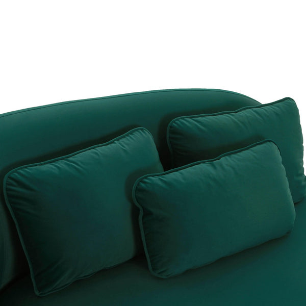TOV Furniture Galet Velvet Chaise - Luxurious Postmodern Lounger with Plush Comfort and Stylish Throw Pillows Green TOV-L68546