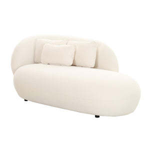 TOV Furniture Galet Velvet Chaise - Luxurious Postmodern Lounger with Plush Comfort and Stylish Throw Pillows Cream TOV-L68547
