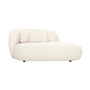TOV Furniture Galet Velvet Chaise - Luxurious Postmodern Lounger with Plush Comfort and Stylish Throw Pillows Cream TOV-L68547