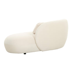 TOV Furniture Galet Velvet Chaise - Luxurious Postmodern Lounger with Plush Comfort and Stylish Throw Pillows Cream TOV-L68547