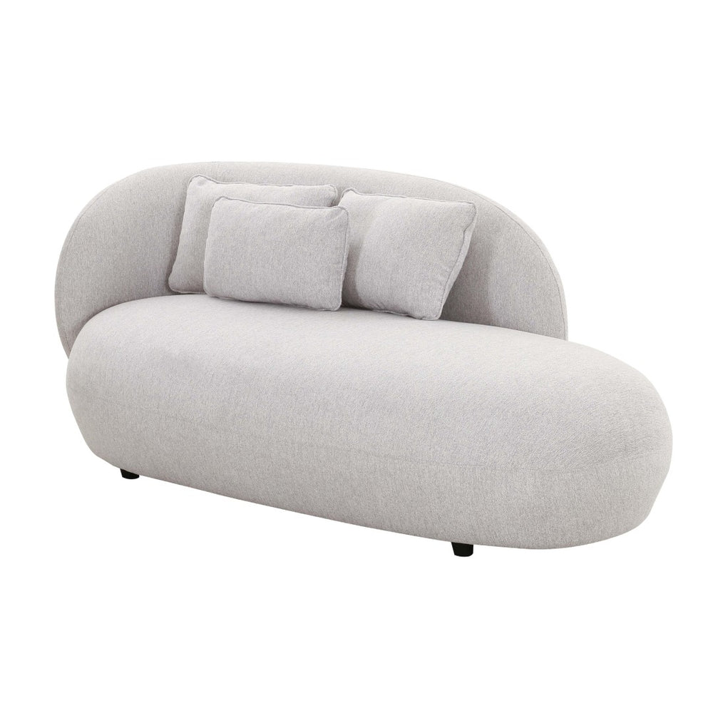 TOV Furniture Galet Velvet Chaise - Luxurious Postmodern Lounger with Plush Comfort and Stylish Throw Pillows Grey TOV-L68548