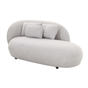 TOV Furniture Galet Velvet Chaise - Luxurious Postmodern Lounger with Plush Comfort and Stylish Throw Pillows Grey TOV-L68548