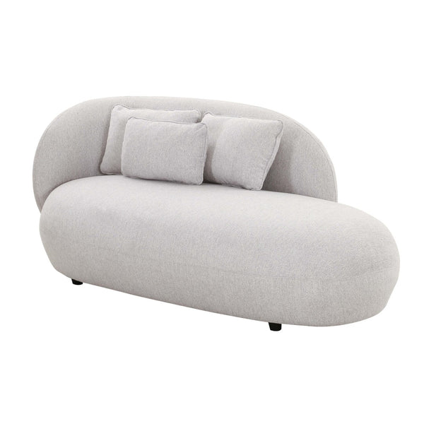 TOV Furniture Galet Velvet Chaise - Luxurious Postmodern Lounger with Plush Comfort and Stylish Throw Pillows Grey TOV-L68548