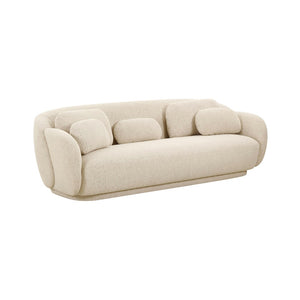 TOV Furniture Misty 90" Boucle Sofa - Mid-Century Modern Comfort with Plush Cushions & Sculptural Design for Living Rooms Cream TOV-L68616