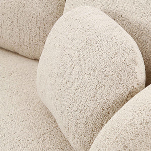 TOV Furniture Misty 90" Boucle Sofa - Mid-Century Modern Comfort with Plush Cushions & Sculptural Design for Living Rooms Cream TOV-L68616