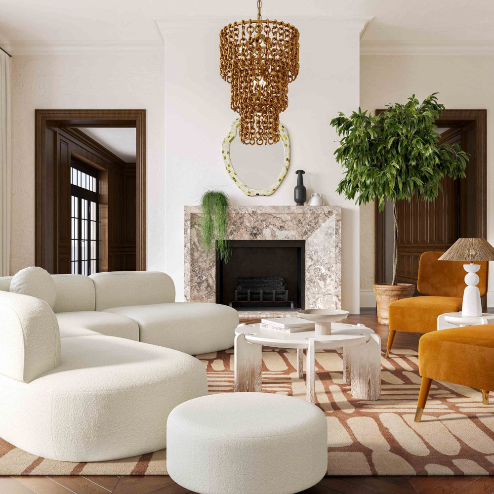 TOV Furniture Broohah Contemporary 3-Piece L-Shaped Sectional Sofa with Curved Design for Modern Interiors Cream TOV-L68655-SEC