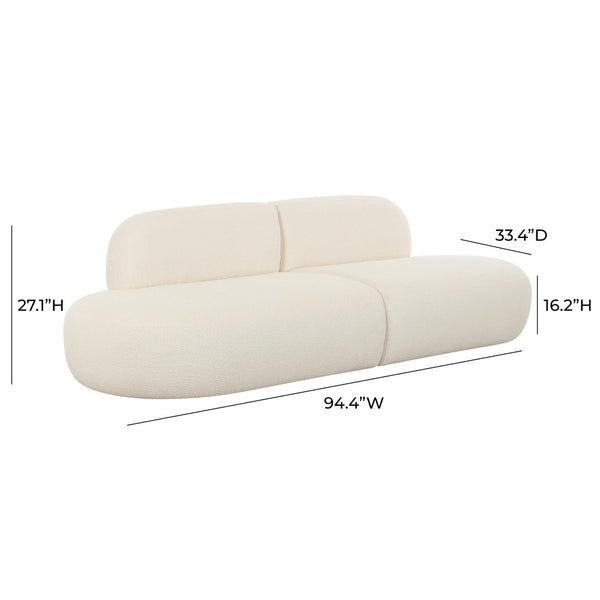 TOV Furniture Broohah 94" Upholstered Sofa - Contemporary Comfort with Sculptural Style for Your Living Room Cream TOV-L68655-SO