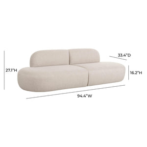 TOV Furniture Broohah 94" Upholstered Sofa - Contemporary Comfort with Sculptural Style for Your Living Room Beige TOV-L68656-SO