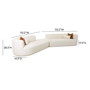 TOV Furniture Fickle 3-Piece Cream Boucle Modular Sectional – Stylish, Versatile Comfort for Modern Living Spaces TOV-L6866-C-SEC1