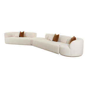 TOV Furniture Fickle 4-Piece Cream Boucle Modular Sectional - Stylish, Comfortable, Customizable Seating Solution LAF TOV-L6866-C-SEC2L
