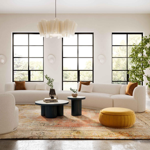 TOV Furniture Fickle 4-Piece Cream Boucle Modular Sectional - Stylish, Comfortable, Customizable Seating Solution LAF TOV-L6866-C-SEC2L