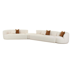 TOV Furniture Fickle 4-Piece Cream Boucle Modular Sectional - Stylish, Comfortable, Customizable Seating Solution LAF TOV-L6866-C-SEC2L