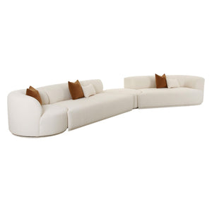 TOV Furniture Fickle 4-Piece Cream Boucle Modular Sectional - Stylish, Comfortable, Customizable Seating Solution RAF TOV-L6866-C-SEC2R