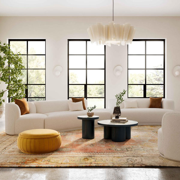 TOV Furniture Fickle 4-Piece Cream Boucle Modular Sectional - Stylish, Comfortable, Customizable Seating Solution RAF TOV-L6866-C-SEC2R