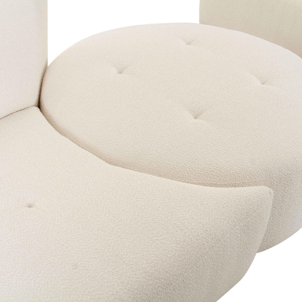 TOV Furniture Fickle 4-Piece Cream Boucle Modular Sectional - Stylish, Comfortable, Customizable Seating Solution RAF TOV-L6866-C-SEC2R
