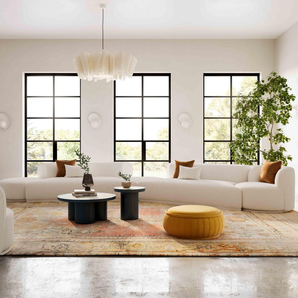 TOV Furniture Fickle Cream Boucle 5-Piece Modular Chaise Sectional – Versatile Comfort for Modern Living Spaces TOV-L6866-C-SEC3