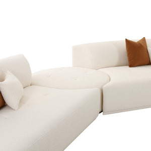 TOV Furniture Fickle Cream Boucle 5-Piece Modular Chaise Sectional – Versatile Comfort for Modern Living Spaces TOV-L6866-C-SEC3