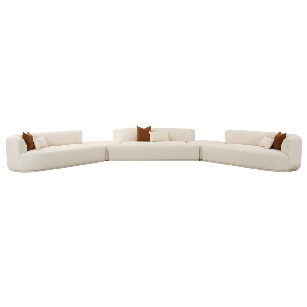 TOV Furniture Fickle 5-Piece Cream Boucle Modular Sectional - Versatile, Stylish Seating for Modern Living Spaces TOV-L6866-C-SEC4