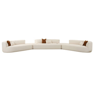 TOV Furniture Fickle 5-Piece Cream Boucle Modular Sectional - Versatile, Stylish Seating for Modern Living Spaces TOV-L6866-C-SEC4