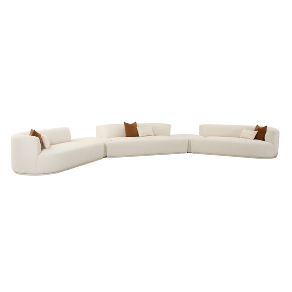 TOV Furniture Fickle 5-Piece Cream Boucle Modular Sectional - Versatile, Stylish Seating for Modern Living Spaces TOV-L6866-C-SEC4