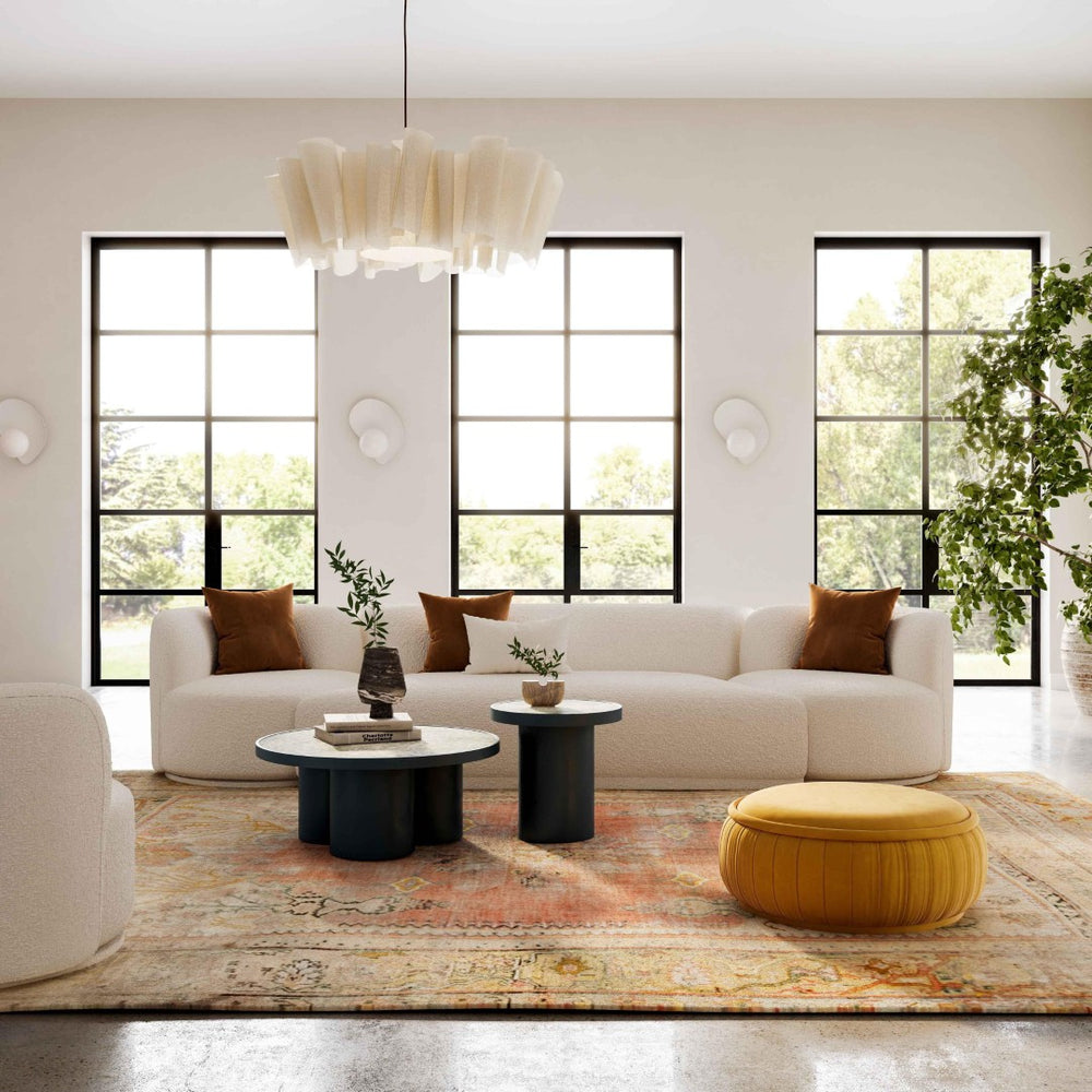 TOV Furniture Fickle 144" Cream Boucle Modular Sofa: Versatile 3-Piece Design for Cozy & Modern Living Spaces TOV-L6866-C-SO1