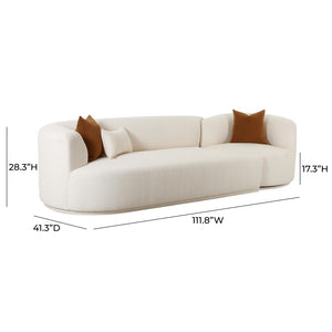 TOV Furniture Fickle Cream Boucle Modular Sofa - Versatile Seating for Modern Living Spaces with Handmade Quality LAF TOV-L6866-C-SO3L