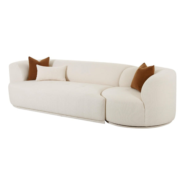 TOV Furniture Fickle Cream Boucle Modular Sofa - Versatile Seating for Modern Living Spaces with Handmade Quality LAF TOV-L6866-C-SO3L