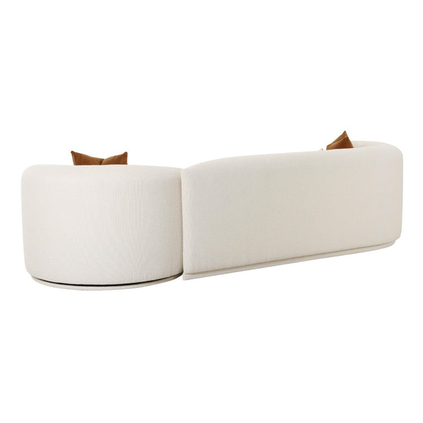 TOV Furniture Fickle Cream Boucle Modular Sofa - Versatile Seating for Modern Living Spaces with Handmade Quality LAF TOV-L6866-C-SO3L