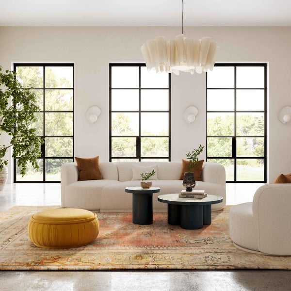 TOV Furniture Fickle Cream Boucle Modular Sofa - Versatile Seating for Modern Living Spaces with Handmade Quality RAF TOV-L6866-C-SO3R