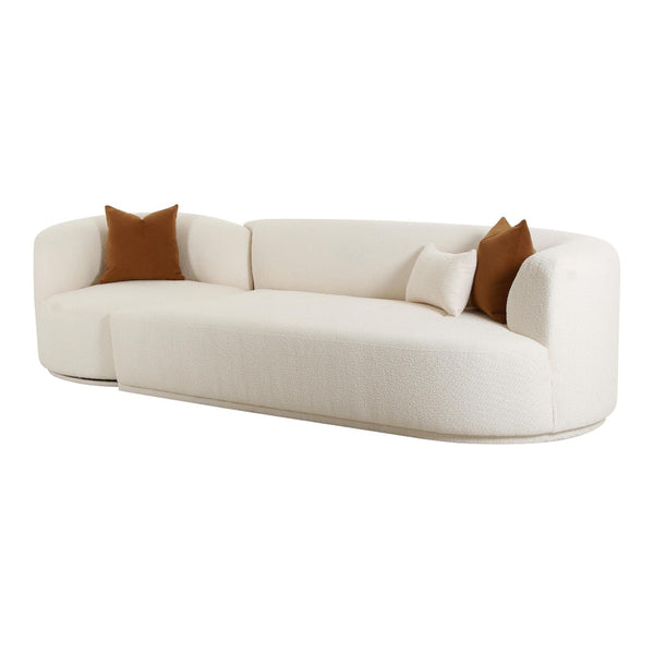 TOV Furniture Fickle Cream Boucle Modular Sofa - Versatile Seating for Modern Living Spaces with Handmade Quality RAF TOV-L6866-C-SO3R
