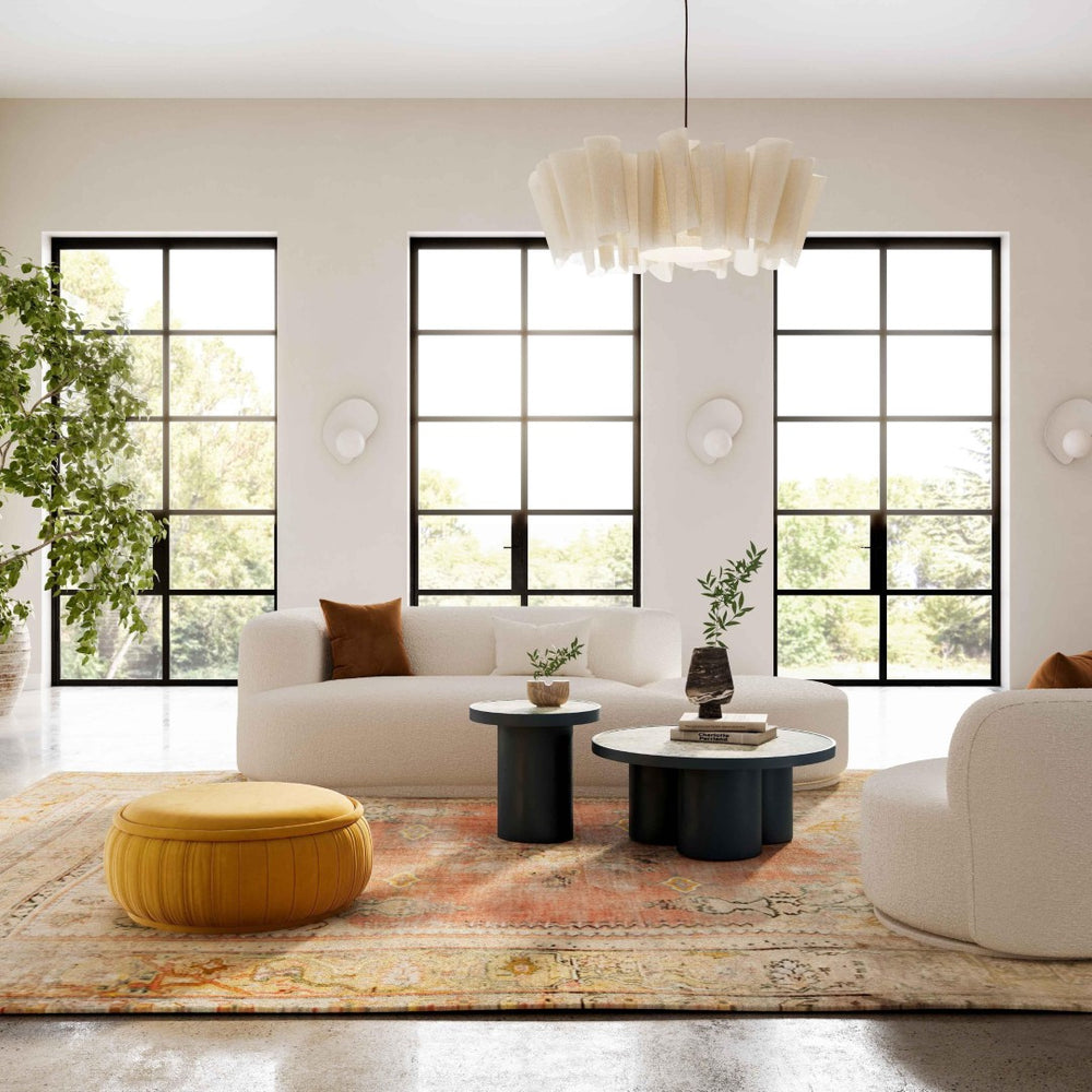 TOV Furniture Fickle 112" Modern Cream Boucle Modular Chaise Sofa for Customizable Comfort in Living Spaces LAF TOV-L6866-C-SO4L