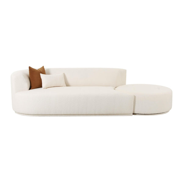 TOV Furniture Fickle 112" Modern Cream Boucle Modular Chaise Sofa for Customizable Comfort in Living Spaces LAF TOV-L6866-C-SO4L