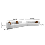 Fickle Grey Velvet 4-Piece Modular RAF Sectional TOV-L6866-G-SEC2R TOV Furniture