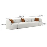 Fickle Grey Velvet 3-Piece Modular Sofa TOV-L6866-G-SO1 TOV Furniture